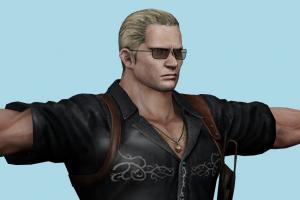 RE Krauser Resident-Evil, RE, resident, evil, man, male, people, xna, characters, rigged