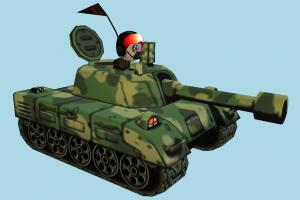 Bianky Tank military-tank, tank, military-truck, armored-truck, truck, military, army, vehicle, cartoon, low-poly