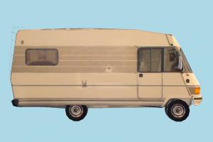 Old Van Low-poly van, vehicle, truck, carriage, car, bus, metro, transit, transport, old, low-poly