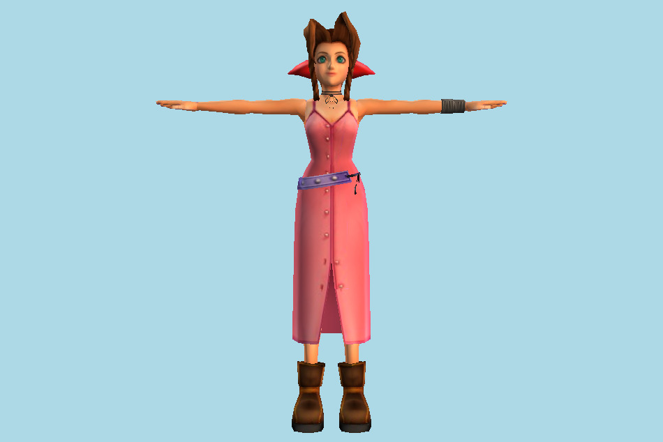 Kingdom Hearts Aerith Girl Final Fantasy 3d model