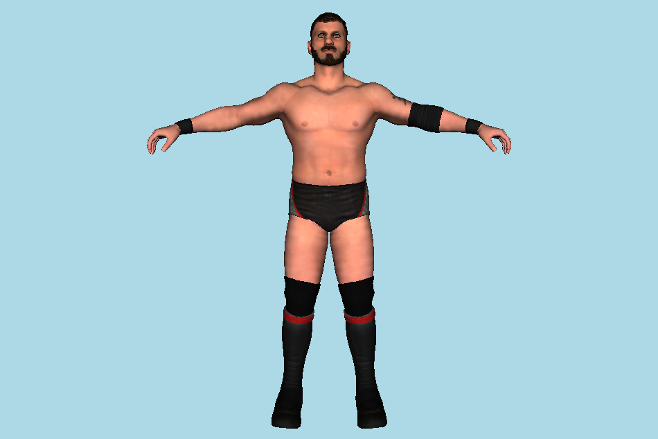 Austin Aries WWE 2K17 Man Wrestler Superstar 3d model