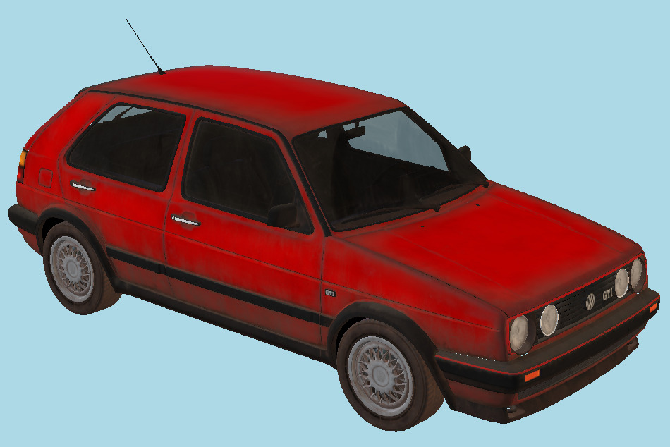 Volkswagen VW Car Golf GT 1987 3d model