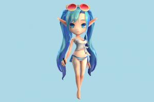 Girl elf, girl, female, woman, people, human, character, cartoon