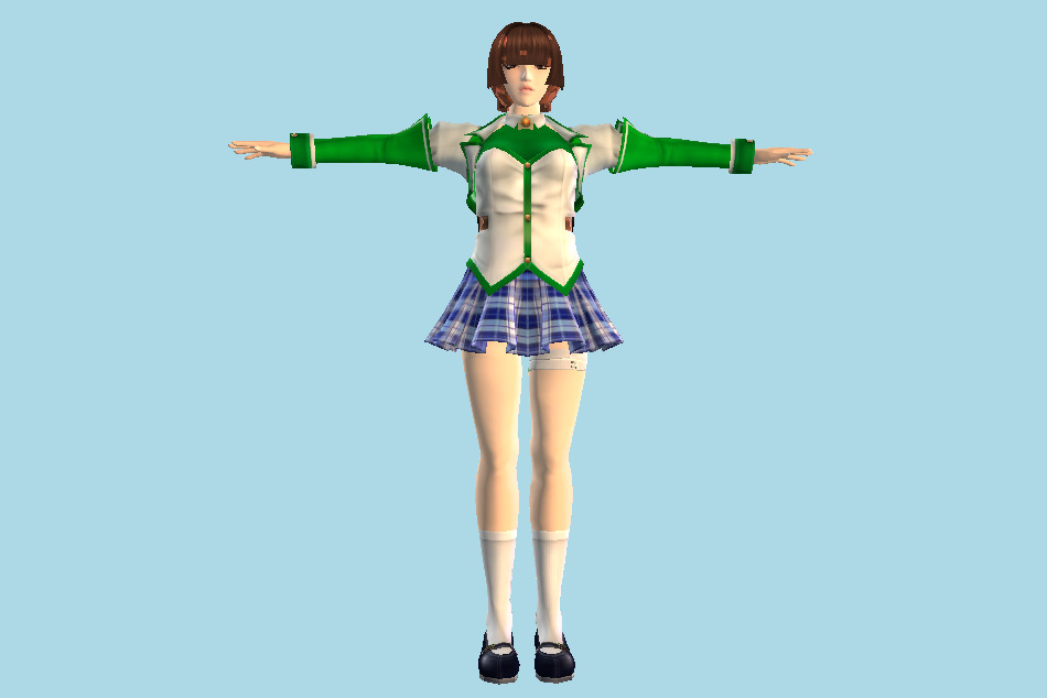 Anime Japanese School Girl 3d model