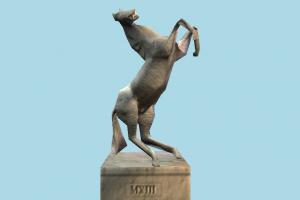 Horse Statue horse, statue, sculpture, art, stone, marble, animal, low-poly