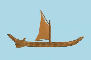 Boat boat, sailboat, watercraft, ship, vessel, sail, sea, maritime, cartoon, lowpoly
