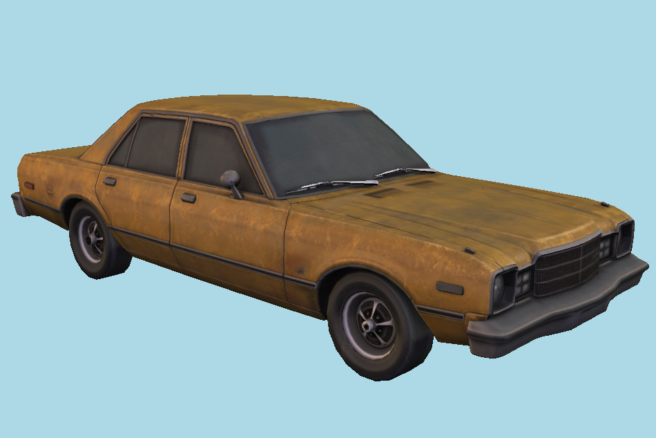 1977 Plymouth Volaire Sedan Old Car 3d model