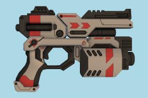 SciFi Gun scifi, auto-gun, handgun, weapon, gun, firearm, arm
