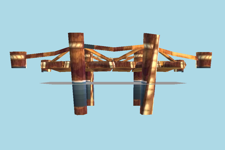Animal Crossing: New Leaf Suspension Bridge 3d model