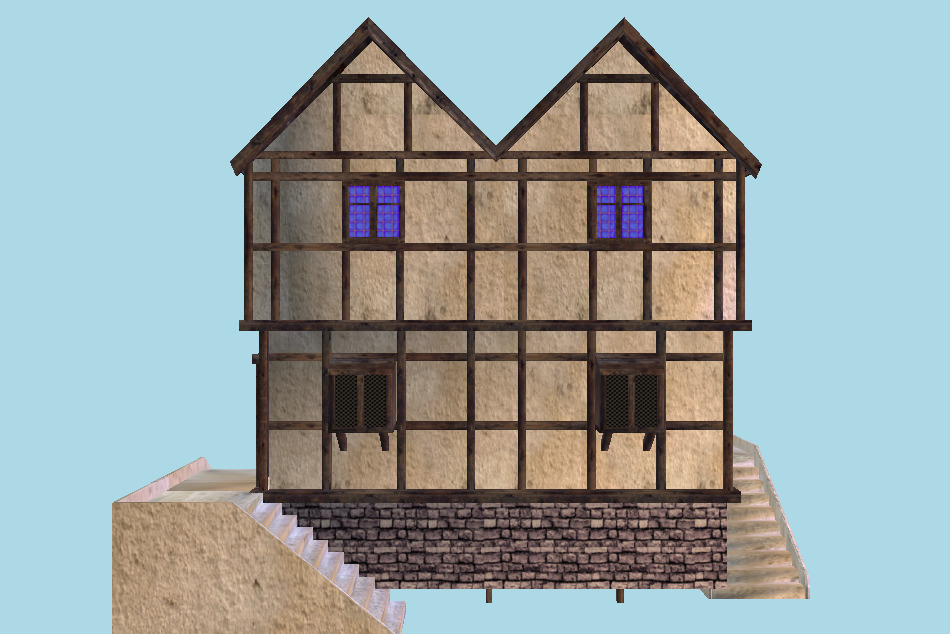 Modular Medieval House 3d model