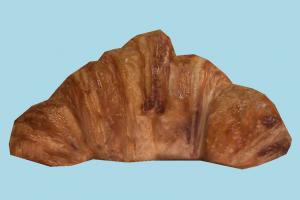 Croissant croissant, bread, toast, cake, food, bakery, lowpoly, breakfast