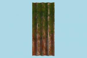 Mossy Rusty Sheet roof, wall, floor, fence, sheet, metal, object, scenery, apocalyptic, corrugated