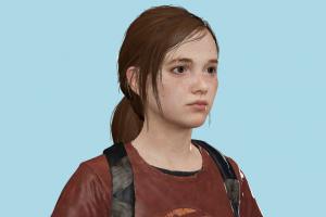 Ellie Young The-Last-Of-Us, tlou, tlou2, ellie, girl, female, young, teen, woman, people, human, xna, characters, rigged