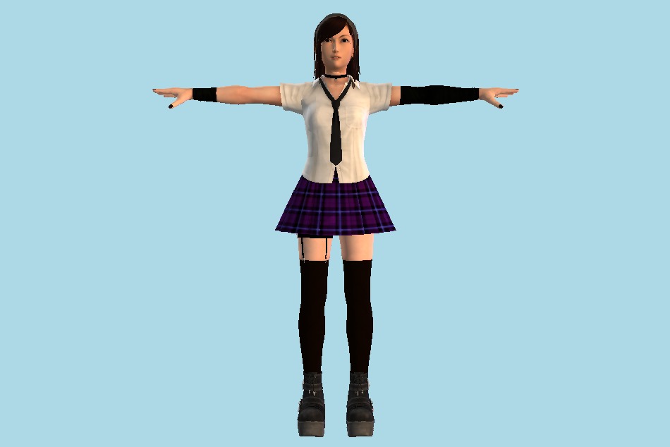 Hatsumy Girl T-Pose 3d model