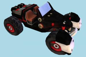 Sonic Car Sonic-the-Hedgehog, truck, vehicle, car, carriage, wagon, low-poly, toon, buggy
