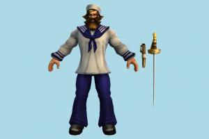 Gangplank Sailor sailor, seaman, captain, man, male, people, human, popeye, character