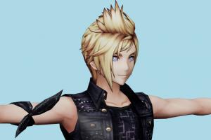 Prompto final-fantasy, final, fantasy, male, man, people, human, xna, characters, rigged