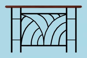 Fence railing, fence, enclosure, metal, bars