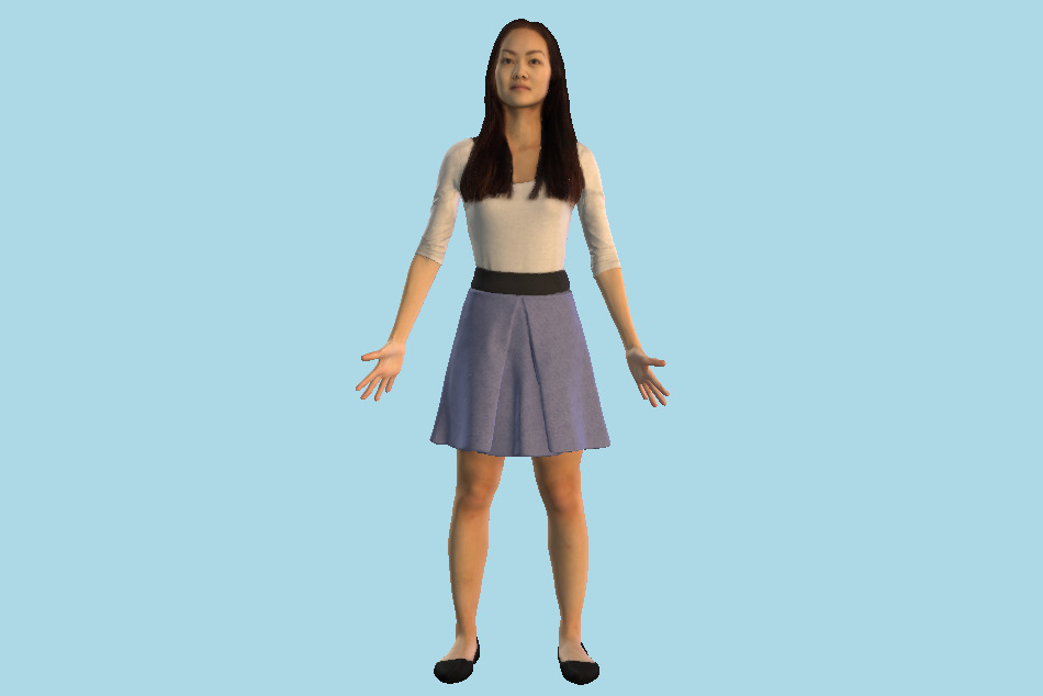 Asian Casual Woman 3d model
