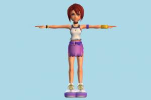 Kairi girl, female, woman, lady, people, human, character, cartoon