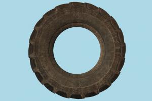 Big Wheel Tire tire, wheel, wheels, car-parts, car, tractor, parts, high-poly