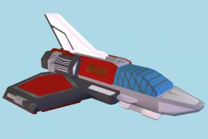 Spaceship shuttle, spaceship, spacecraft, space, ship, craft, aircraft, airplane, plane, air, vessel, lowpoly