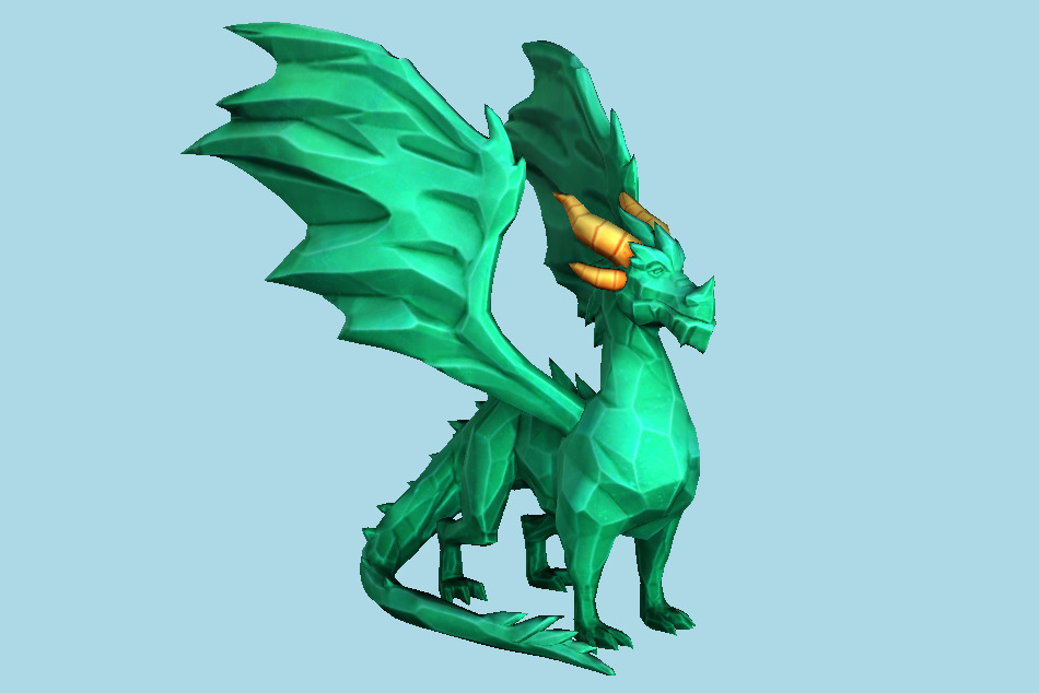 Roxas Kennedy Dragon Statue 3d model