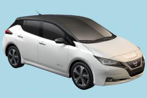 Nissan Car nissan, car, vehicle, carriage, transport, lowpoly