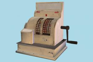 Cashier cashier, super-market, cash, register, super, market, money, box, lowpoly, old, casino