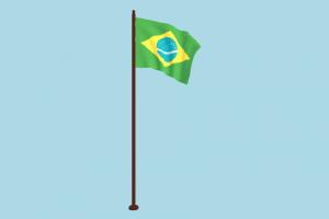 Brazil Flag Animated flag, animated, fbx, free