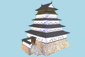 House castle, japanese, house, chinese, home, building, build, residence, domicile, structure
