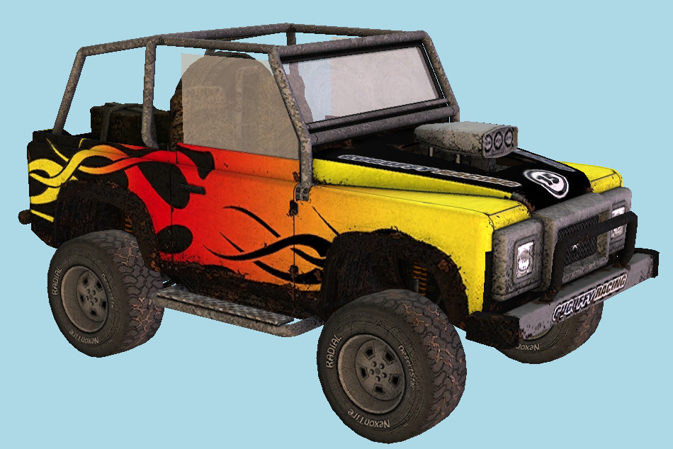 Fireburst - Offroader Super Car Fire Jump 3d model