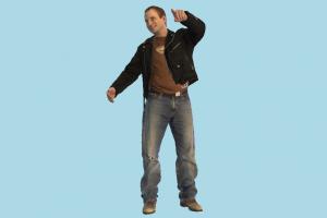 Casual Man scanned-models, metalica, rocker, man, male, people, human, fun, joy, character, punk, casual, pointing, rock