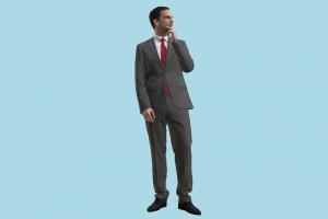 Business Man scanned-models, business-man, business, man, male, people, human, character, standing, listening, thinking, office, thinker