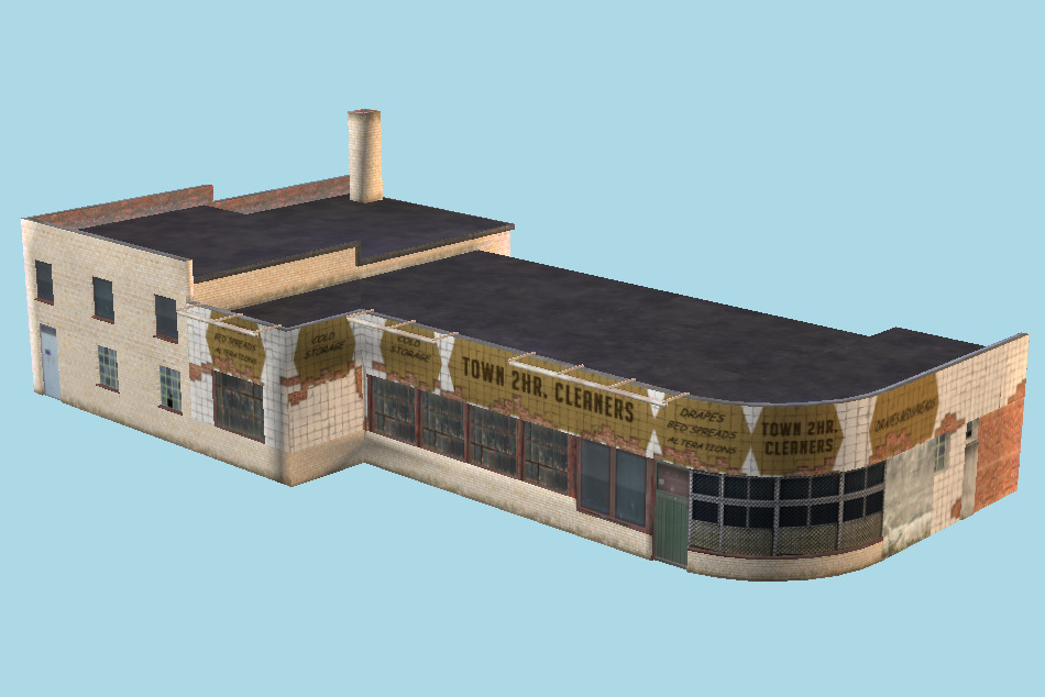 Abandoned Laundry Building 3d model
