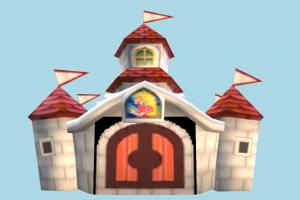 Castle castle, church, house, building, build, lowpoly, cartoon, structure