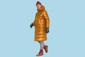 Man Walking scanned-models, man, walking, male, people, human, person, character, winter