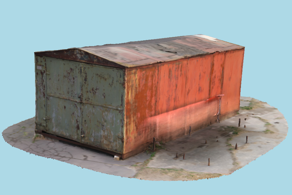 Rusty Metal Garage 3d model