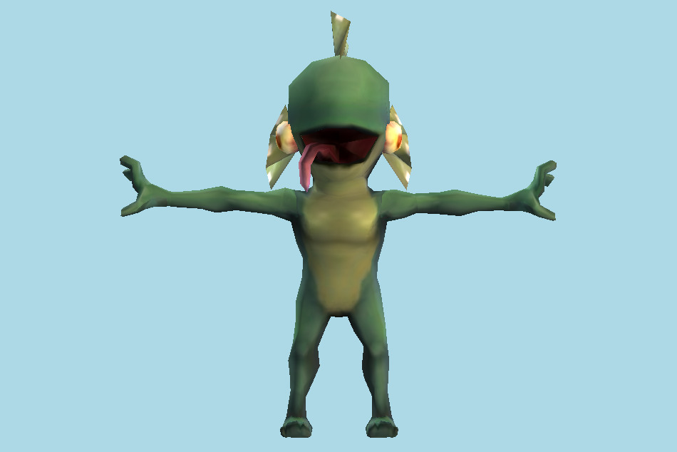 Zombie Panic in Wonderland Fish Gill Zombie 3d model