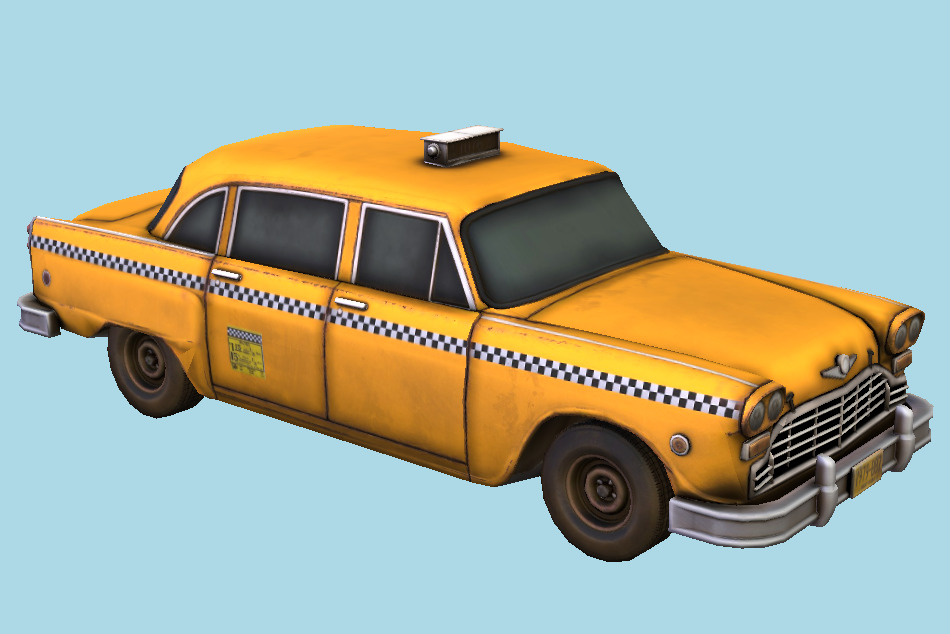 1981 Checker Marathon Taxi Car 3d model
