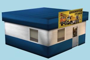 Car Service station, service, car, shop, building, build, workshop, structure, papertoy, russian, lowpoly