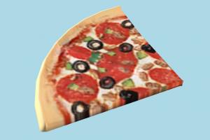 Pizza Quarter Section pizza-part, pizza, food, foods, cook, lowpoly