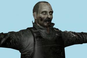 Zombie Resident-Evil, RE, zombie, resident, evil, people, human, xna, characters, rigged