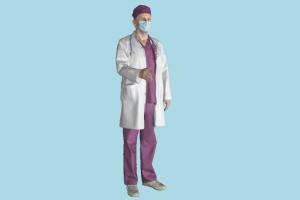 Medical Doctor scanned-model, scanned, doctor, man, male, hospital, realistic, uniform, surgery, medical, character, posing, human, people