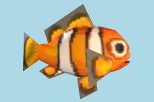 Fish fish, sea-creature, fishing, sea, lowpoly, cartoon