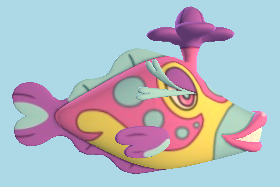 Pokémon Sun / Moon #779 Bruxish 3d model