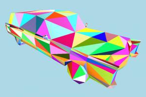 Hearse Car Low-poly Hearse-Car
