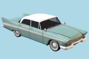 Classic Car vehicle, car, classic, retro, sedan, vintage, saloon, american, fury, savoy, 1950s, belvedere, fins, mopar