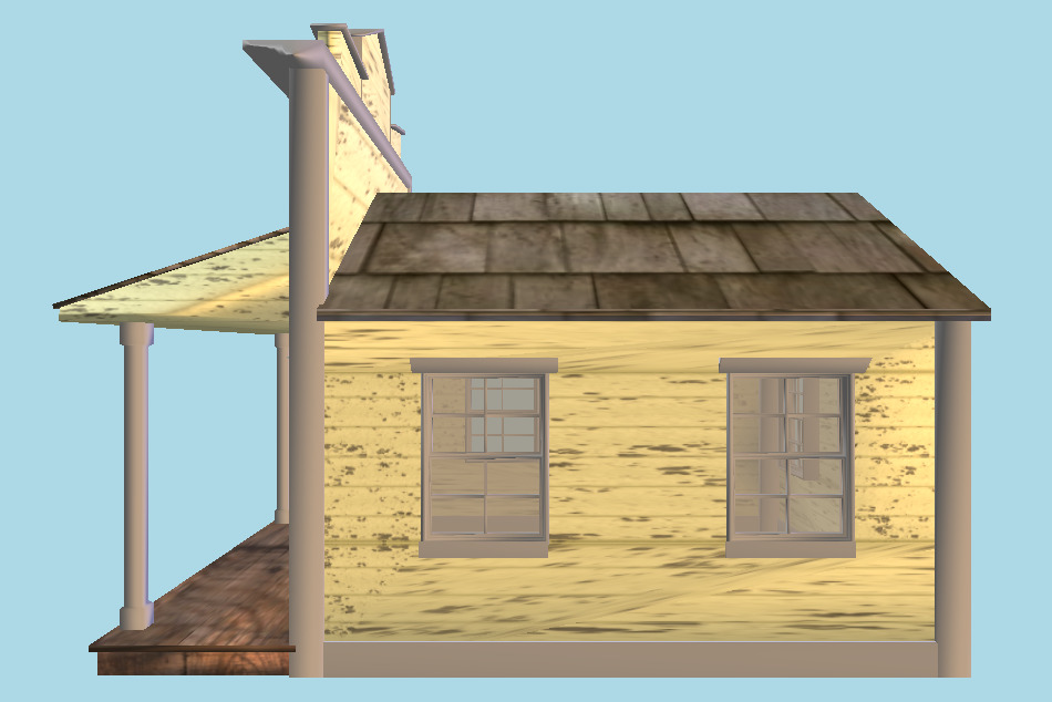 Old West Bank House 3d model