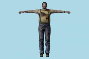 Kendo Resident-Evil, RE, zombie, resident, evil, man, male, people, human, xna, characters, rigged